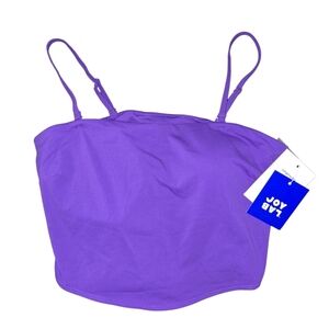 Womens Joy Lab Purple Cropped Tank Top, XL, Built In Bra, NWT!!!